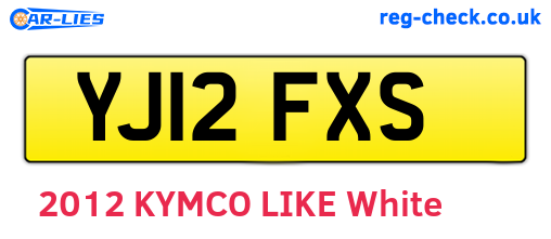 YJ12FXS are the vehicle registration plates.