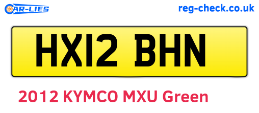 HX12BHN are the vehicle registration plates.