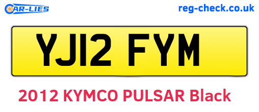 YJ12FYM are the vehicle registration plates.