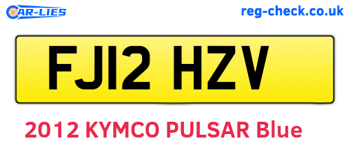 FJ12HZV are the vehicle registration plates.