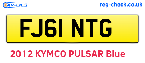 FJ61NTG are the vehicle registration plates.