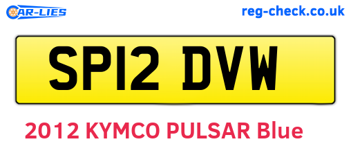 SP12DVW are the vehicle registration plates.