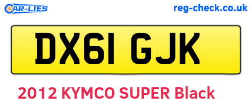 DX61GJK are the vehicle registration plates.
