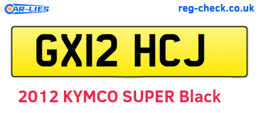 GX12HCJ are the vehicle registration plates.