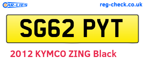 SG62PYT are the vehicle registration plates.
