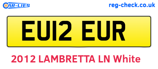 EU12EUR are the vehicle registration plates.
