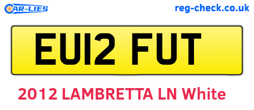EU12FUT are the vehicle registration plates.