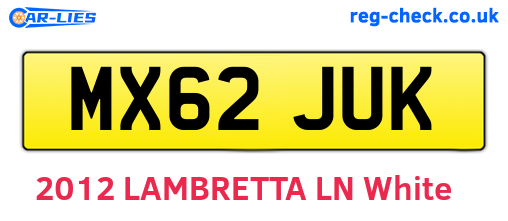 MX62JUK are the vehicle registration plates.