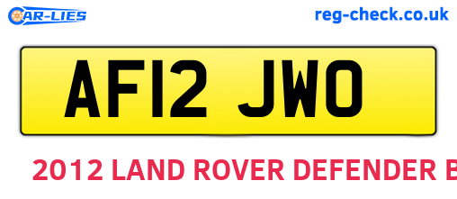 AF12JWO are the vehicle registration plates.