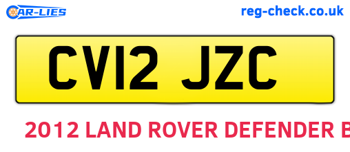 CV12JZC are the vehicle registration plates.