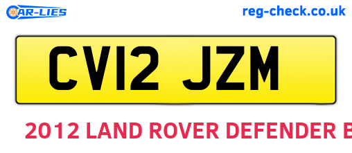 CV12JZM are the vehicle registration plates.