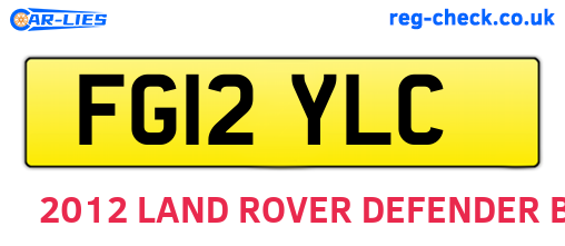 FG12YLC are the vehicle registration plates.