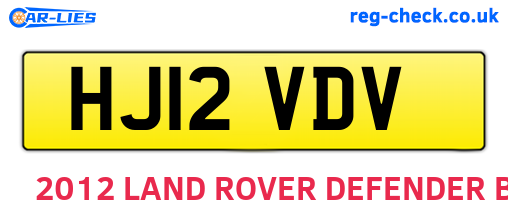 HJ12VDV are the vehicle registration plates.