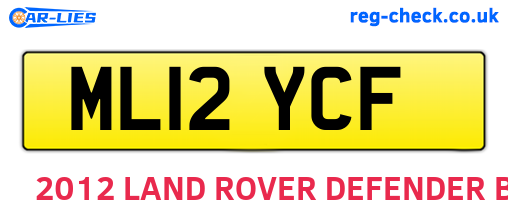 ML12YCF are the vehicle registration plates.