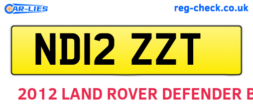 ND12ZZT are the vehicle registration plates.