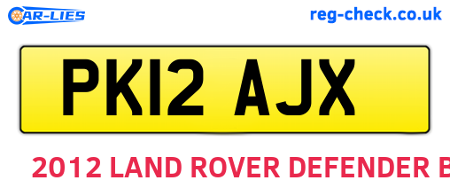 PK12AJX are the vehicle registration plates.