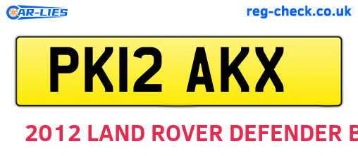PK12AKX are the vehicle registration plates.