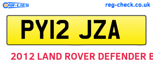 PY12JZA are the vehicle registration plates.