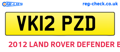 VK12PZD are the vehicle registration plates.