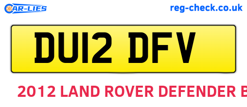 DU12DFV are the vehicle registration plates.