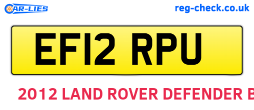 EF12RPU are the vehicle registration plates.