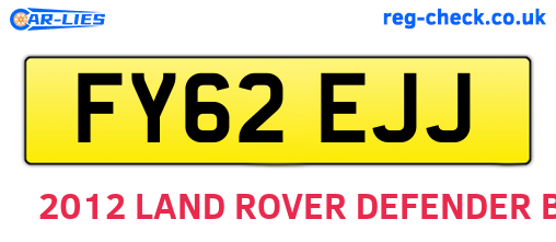 FY62EJJ are the vehicle registration plates.
