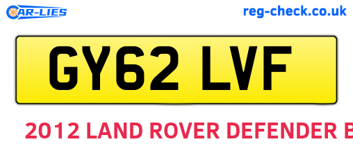 GY62LVF are the vehicle registration plates.
