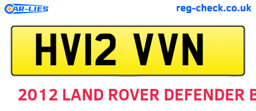 HV12VVN are the vehicle registration plates.
