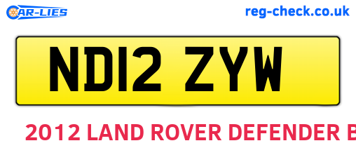 ND12ZYW are the vehicle registration plates.