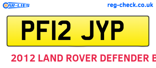 PF12JYP are the vehicle registration plates.