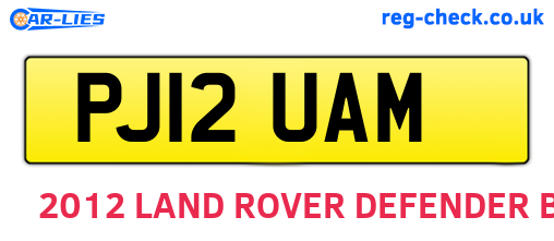 PJ12UAM are the vehicle registration plates.