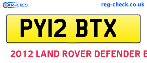 PY12BTX are the vehicle registration plates.