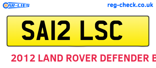SA12LSC are the vehicle registration plates.