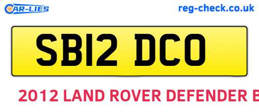 SB12DCO are the vehicle registration plates.