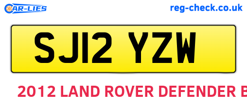 SJ12YZW are the vehicle registration plates.
