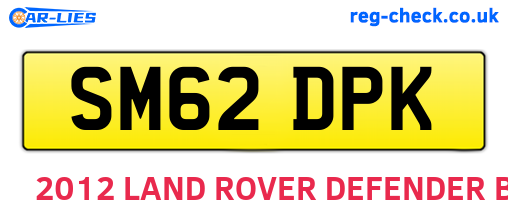 SM62DPK are the vehicle registration plates.