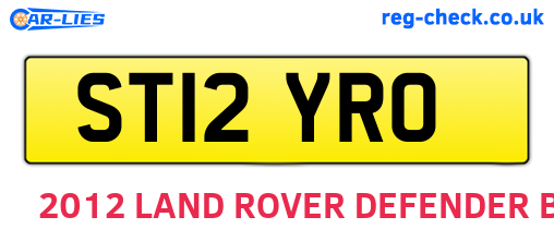 ST12YRO are the vehicle registration plates.