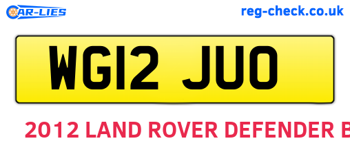 WG12JUO are the vehicle registration plates.