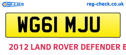 WG61MJU are the vehicle registration plates.
