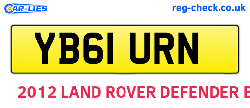 YB61URN are the vehicle registration plates.