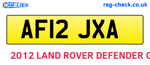 AF12JXA are the vehicle registration plates.