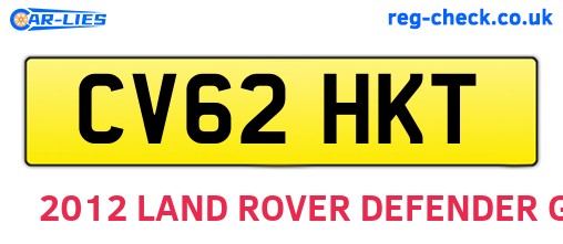 CV62HKT are the vehicle registration plates.