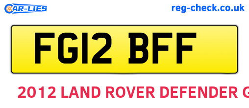 FG12BFF are the vehicle registration plates.