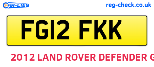 FG12FKK are the vehicle registration plates.