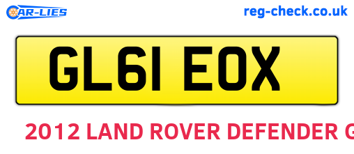 GL61EOX are the vehicle registration plates.
