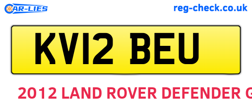KV12BEU are the vehicle registration plates.