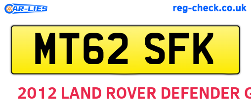 MT62SFK are the vehicle registration plates.