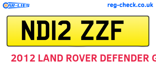 ND12ZZF are the vehicle registration plates.