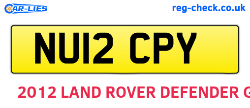 NU12CPY are the vehicle registration plates.