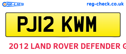 PJ12KWM are the vehicle registration plates.